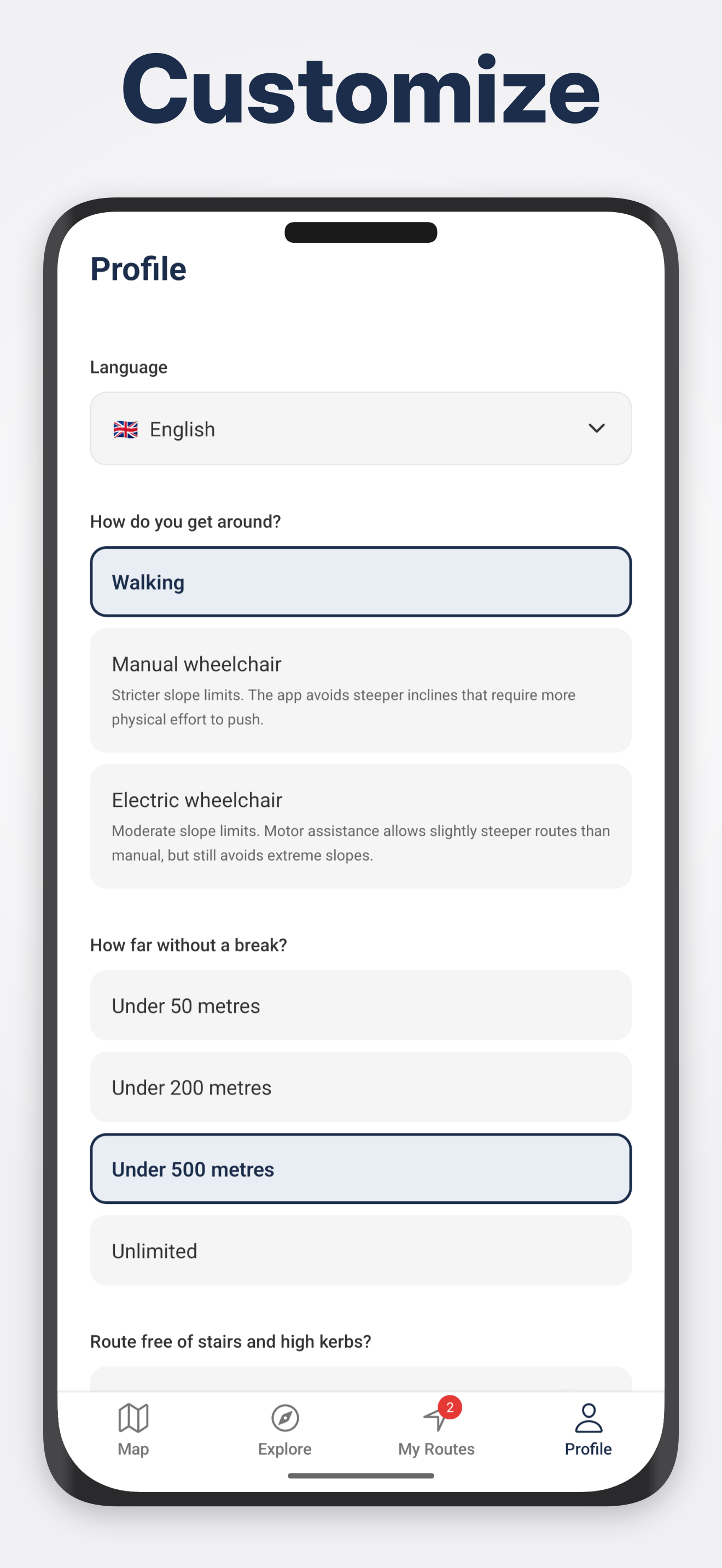 Advanced slope threshold settings